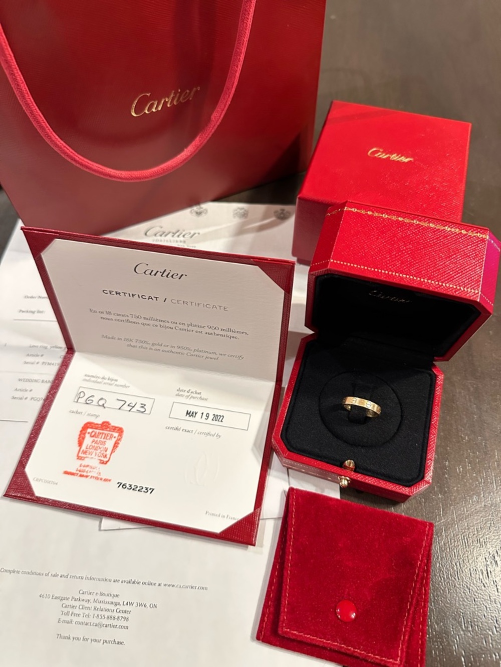 Cartier Yellow gold Love ring wedding band FULL SET